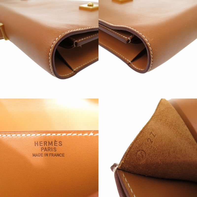Hermes Danube 38 Chamonix Natural Briefcase 0V Piano Vintage Business Bag