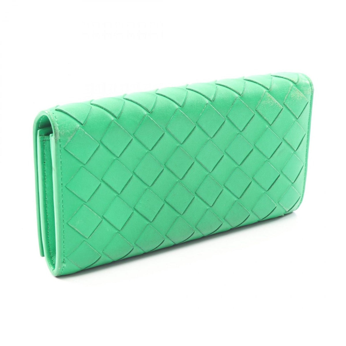 Bottega Veneta Bifold Wallet Intrecciato Green Leather Zip — view 2