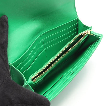 Bottega Veneta Bifold Wallet Intrecciato Green Leather Zip — view 3