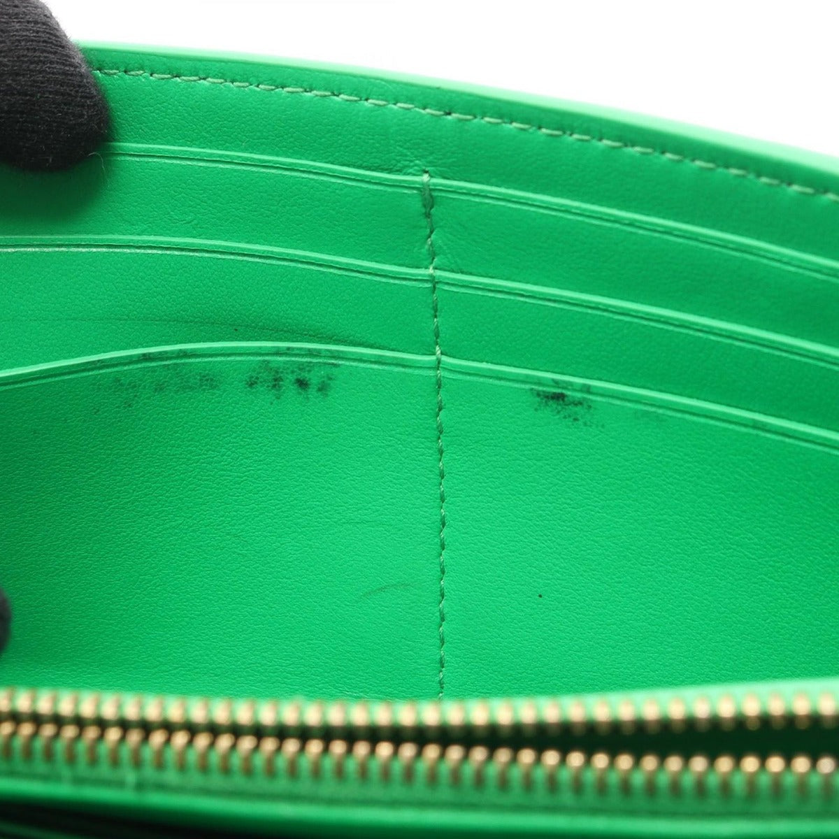 Bottega Veneta Bifold Wallet Intrecciato Green Leather Zip — view 5