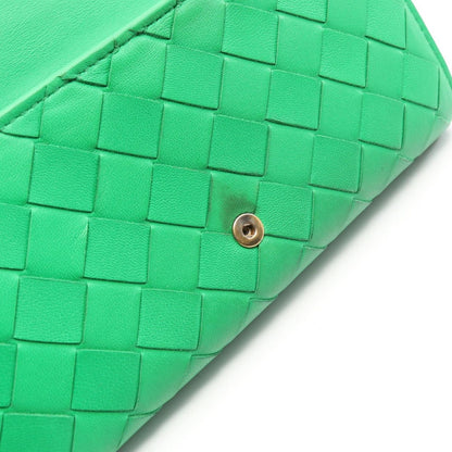 Bottega Veneta Bifold Wallet Intrecciato Green Leather Zip — view 8