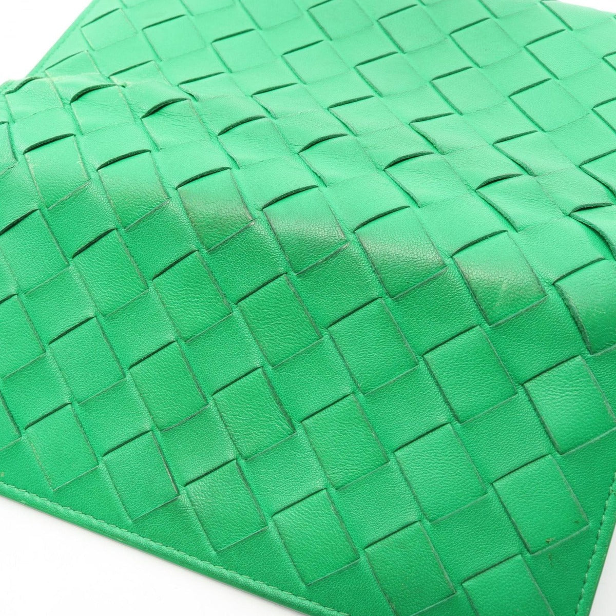 Bottega Veneta Bifold Wallet Intrecciato Green Leather Zip — view 9