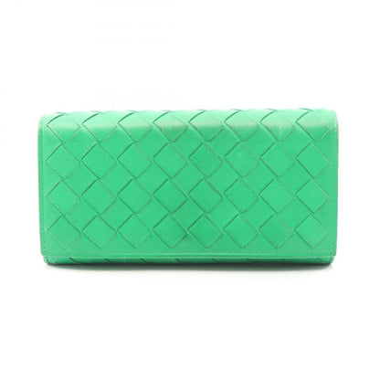 Bottega Veneta Bifold Wallet Intrecciato Green Leather Zip