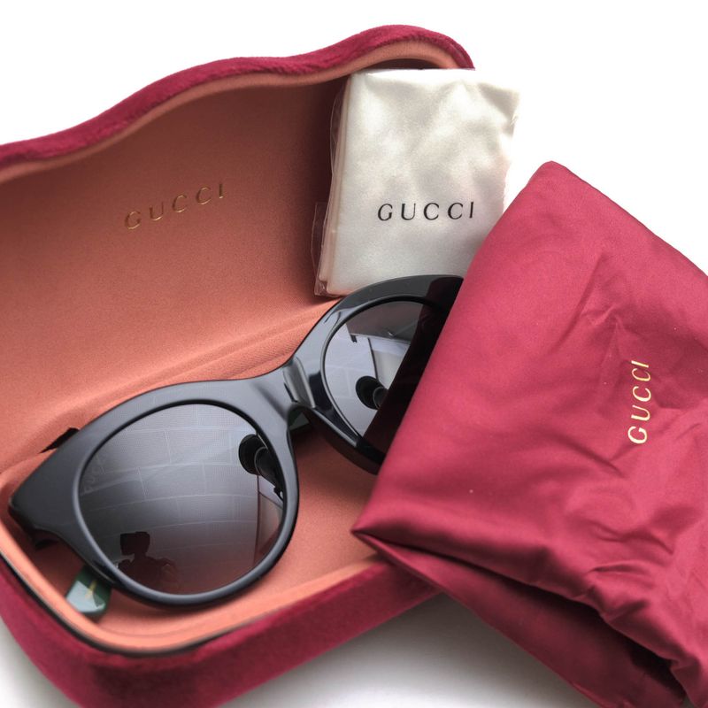 Gucci / Gucci Sunglass Es Glasses Ladies Plastic Black Gg0169sa Cat Eye