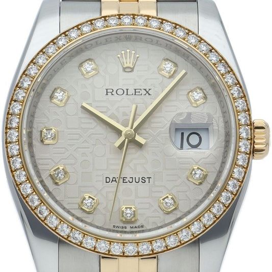 Rolex Datejust 36 Watch Diamond Bezel Computer Dial Overhauled Box Protected