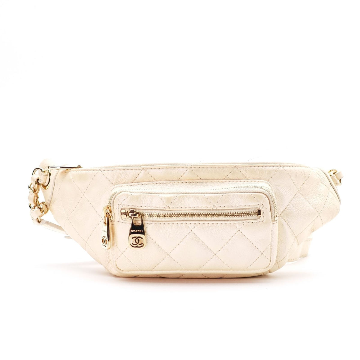 Chanel Quilted Waist Bag White — view 2