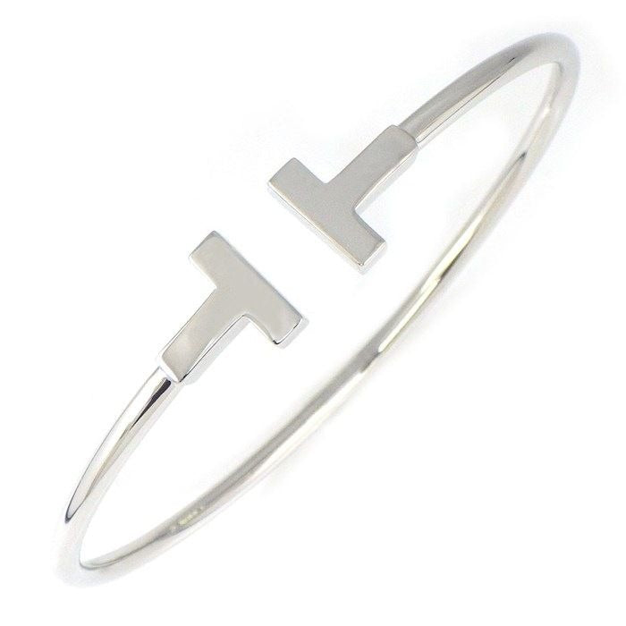 Tiffany & Co. Bangle T Wire 18K White Gold M