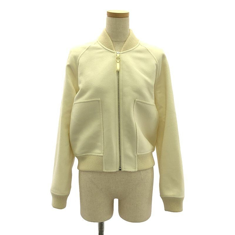 Hermes 2024 AW Cashmere 100% Leather Zip Ribbed Blouson Jacket 36