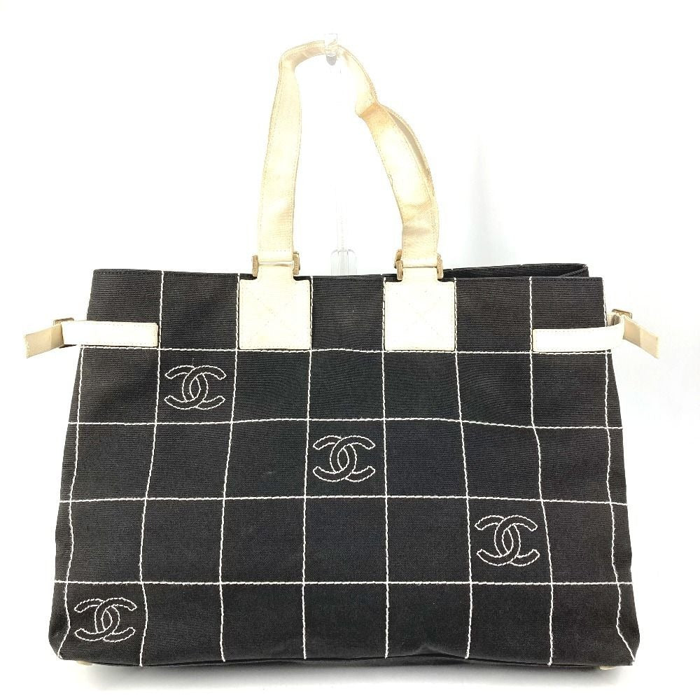 Chanel Shoulder Bag CC Logo Canvas Black