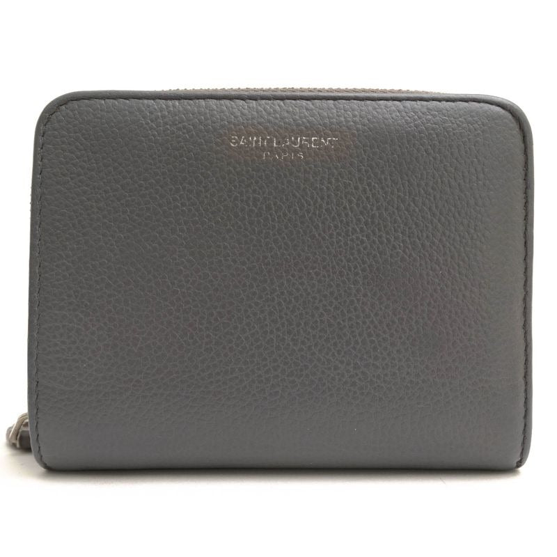 Yves Saint Laurent Wallet Women Leather Gray