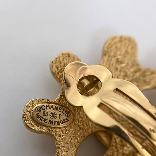 Chanel Earrings Gold Coco Mark GP