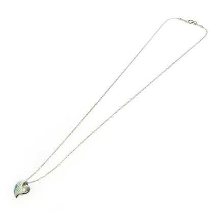 Tiffany & Co Silver Curved Heart Necklace 4.3g 925 Engraved 412035 Necklace