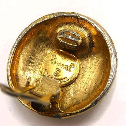 Chanel Round Logo Mark GP Gold Earrings / Earrings