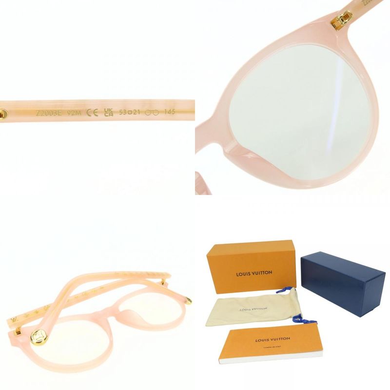 Louis Vuitton Sunglasses Z2003e Monogram Plastic Milky Pink Silver Hardware