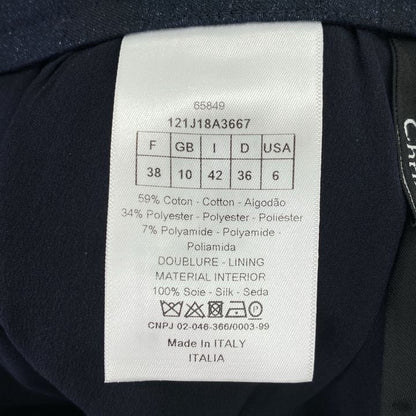 Christian Dior 121j18a3667 Puffy Jacquard Skirt Women's Navy I 42