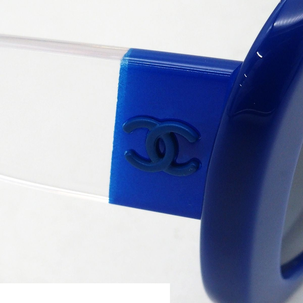 Chanel Sunglasses Blue Clear Acetate CC Logo Eyewear — view 5