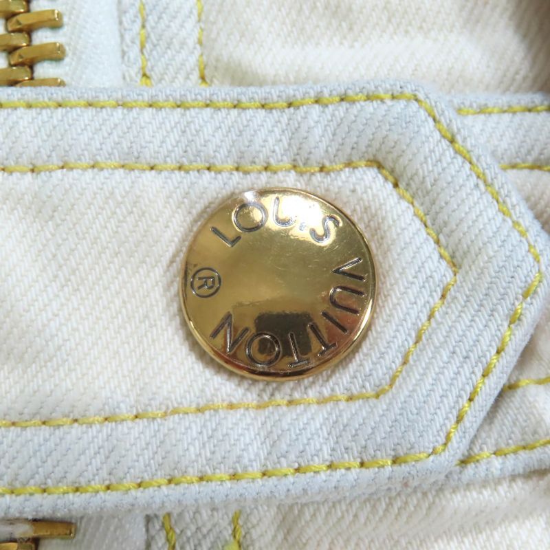 Louis Vuitton 23SS A-line Bleached Denim Zip-up Dress Ivory 36 With Hanger And