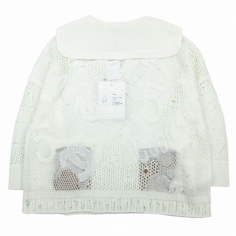 Chanel 22c Coco Mark Camellia Pullover Knit Sailor Collar P72031k10344 M