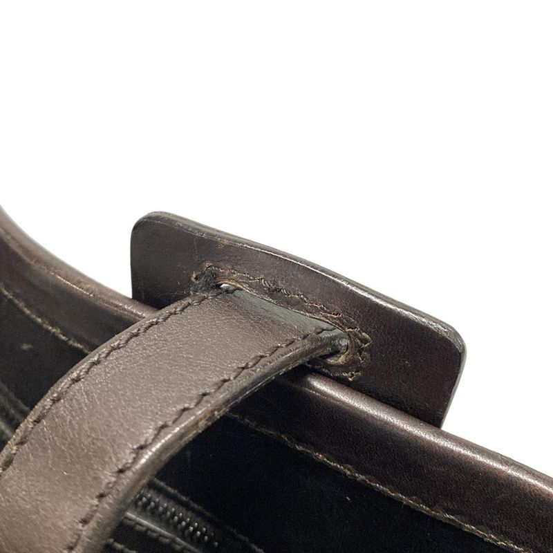 Gucci Tote Bag GG Pattern 106241 Dark Brown And Beige Leather