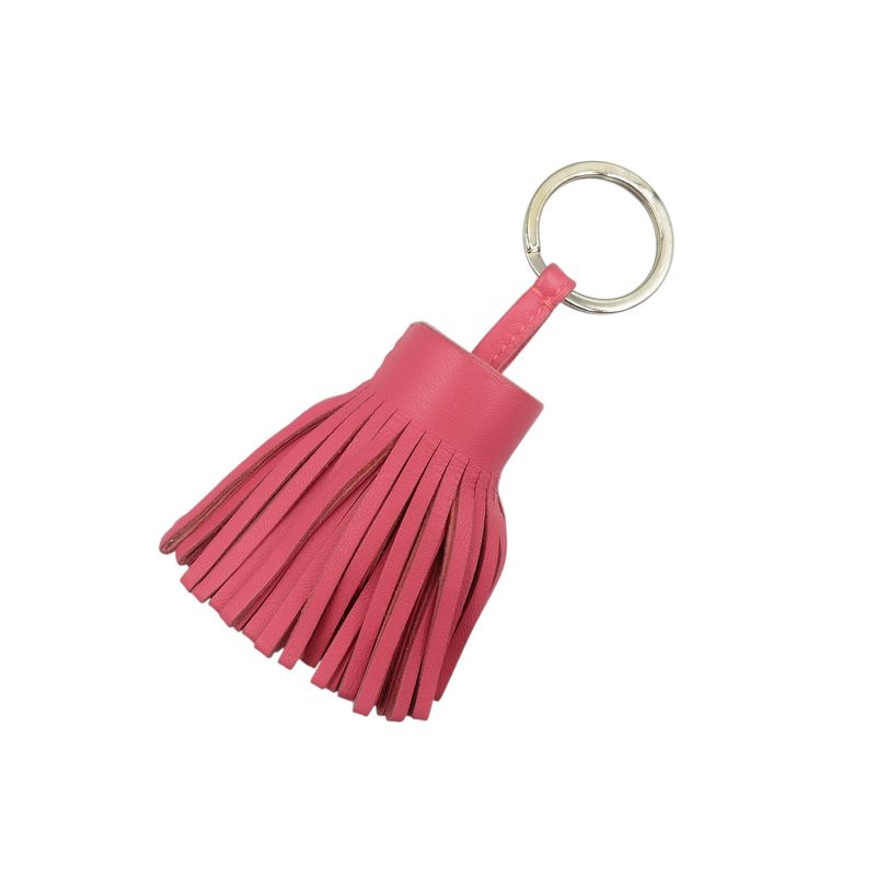 Hermes Carmen Agnomiro Silver Hardware Rose Azalea Pink Key Ring 1347 Hermes