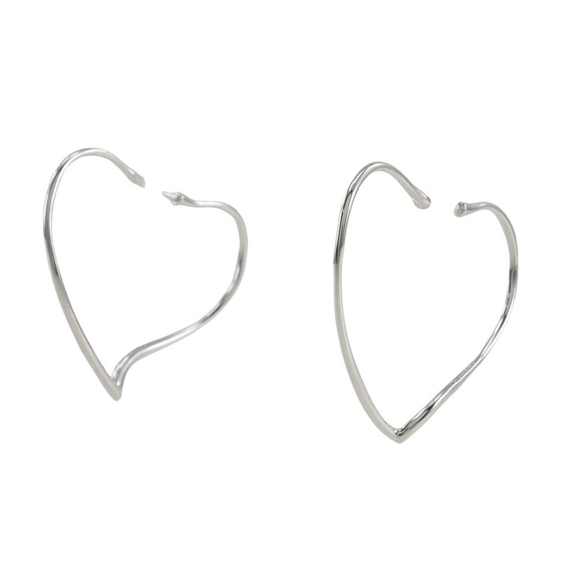 Tiffany & Co Open Heart Elsa Peretti Silver 925 Ladies 5.3g Earrings