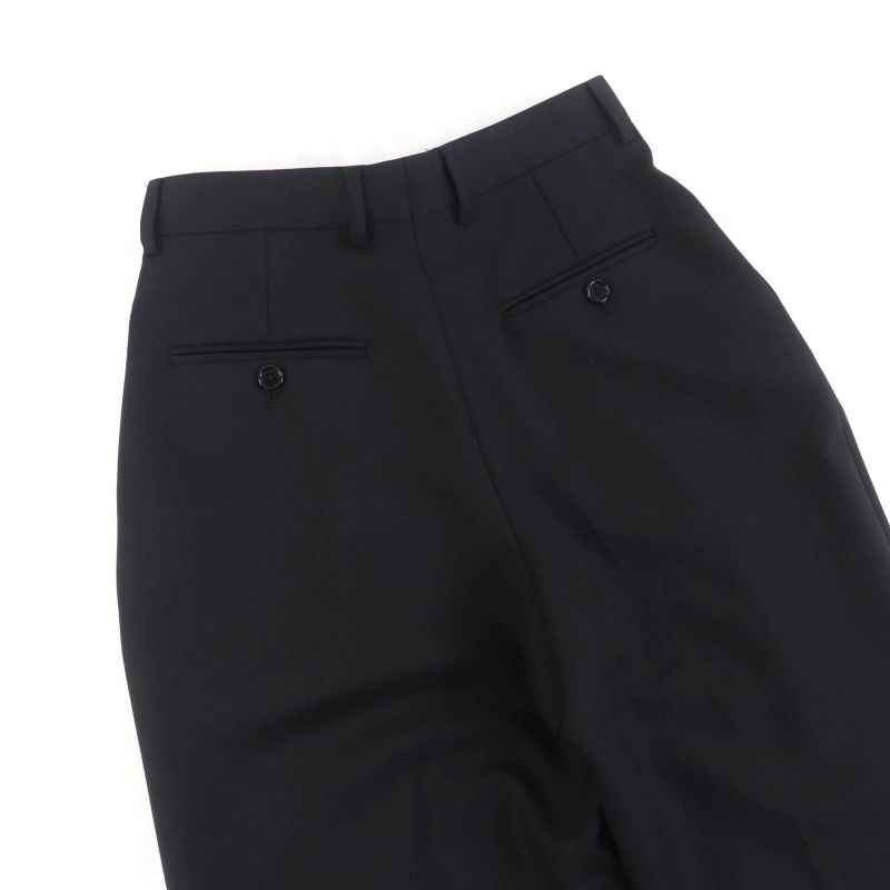 Celine 2p519673d 100% Wool Center Press Two Tuck Wide Pants Slacks Black 34