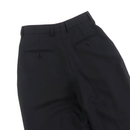 Celine 2p519673d 100% Wool Center Press Two Tuck Wide Pants Slacks Black 34