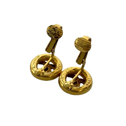 Chanel Vintage Coco Mark Motif Earrings Ear Cuff Accessories Gold 10010
