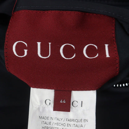 Gucci GG Pattern Logo Print Reversible Zip Up Mountain Hoodie Navy Beige — view 12