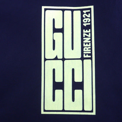 Gucci GG Pattern Logo Print Reversible Zip Up Mountain Hoodie Navy Beige — view 8