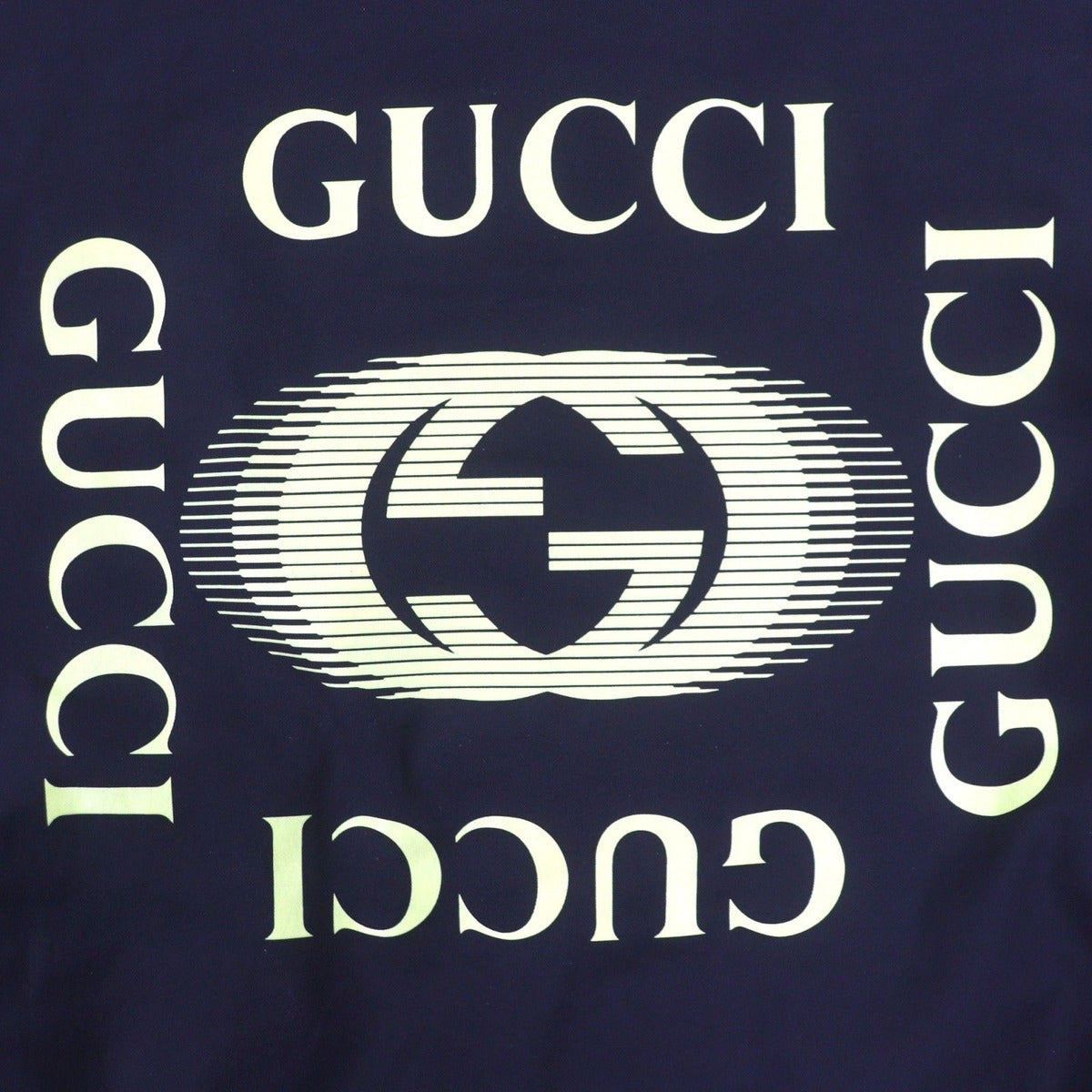 Gucci GG Pattern Logo Print Reversible Zip Up Mountain Hoodie Navy Beige — view 9