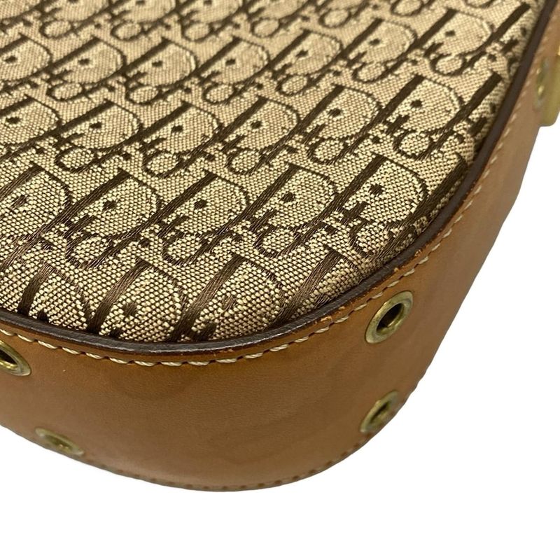 Dior/christian Dior Shoulder Bag Street Chictrotter Beige And Brown Leather