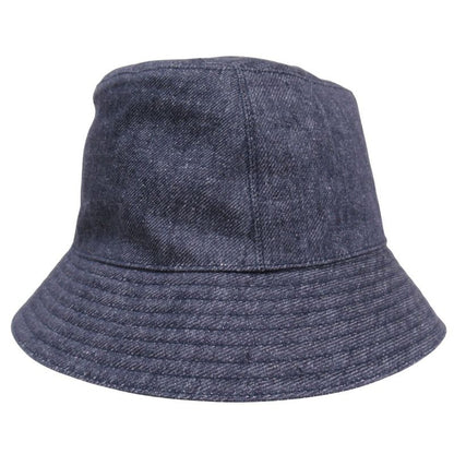 Hermes Denim Eden Bucket Hat Linen Serie Logo Silver Hardware Size 56 Indigo