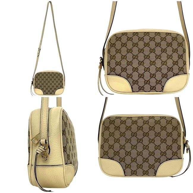 Gucci Shoulder Bag Beige Cream White 449413 Excellent Condition