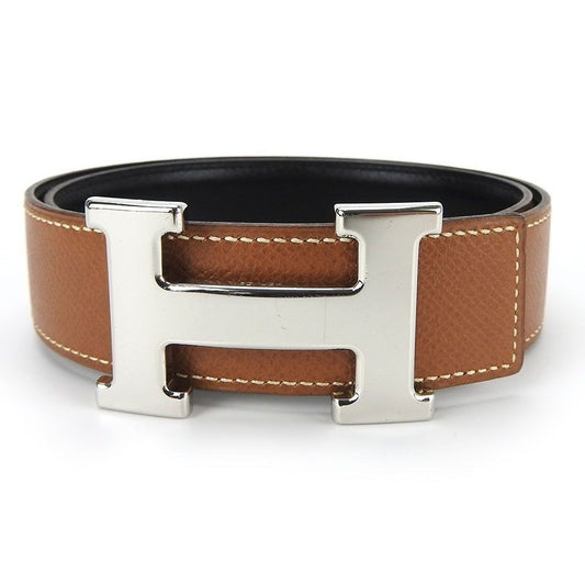 Hermes Constance H Logo Tan Brown Leather Belt