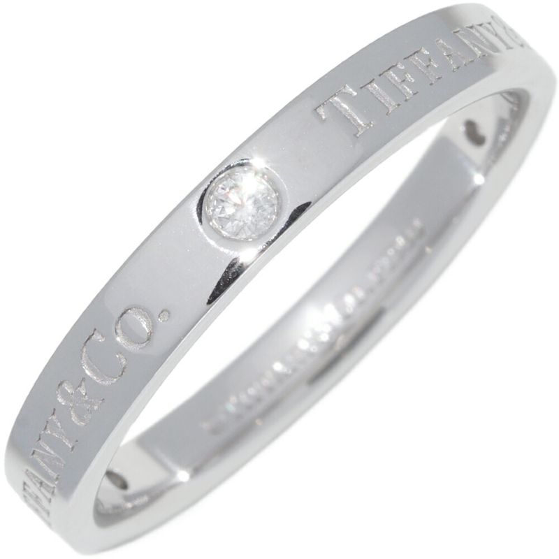 Tiffany & Co Ring Pt950 Diamond 3P (007ct) T&CO Band Ring Flat Band Ring Width