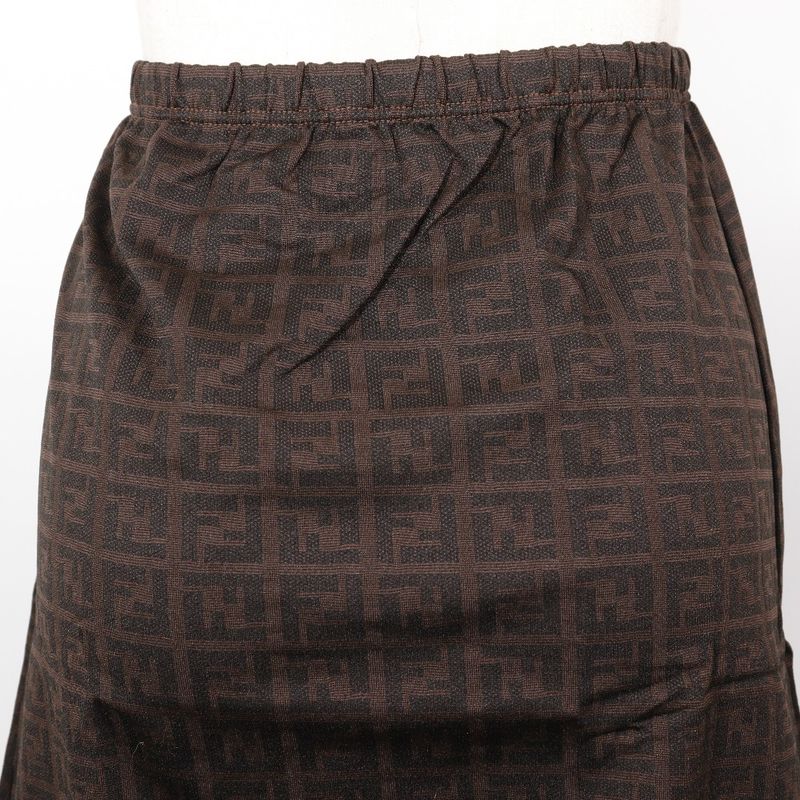 Fendi Zucca Nylon Brown Women's Mini Skirt
