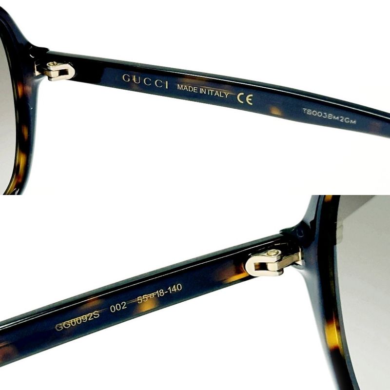 Gucci Gg0092s 002 5518-140 Sunglass Es Brown 330249 Sunglass Es with Case