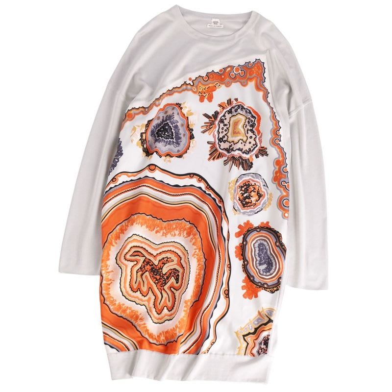 Hermes Dress 19 SS All Over Pattern Twill Reine Silk