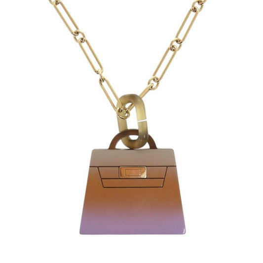 Hermes Fusion Amulet Kelly Pendant Large Model GP Horn Parma Brass Lira