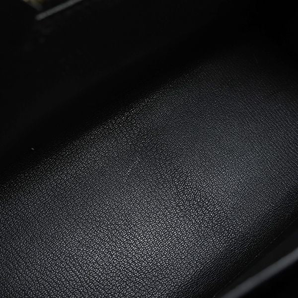 Hermes 2-Way Bag Kelly 28 Outer Stitch Box Calf Black Gold Hardware Black