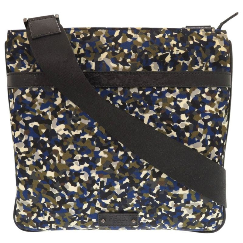 Fendi 7 dz Nylon Leather Multicolor Shoulder Bag 0487
