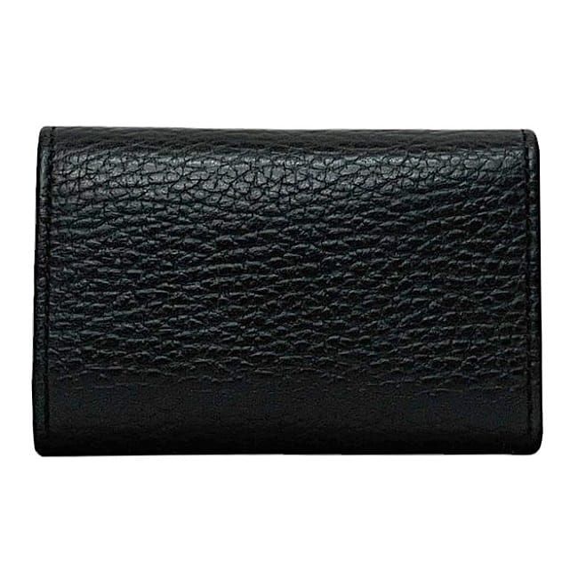 Gucci 6ring Key Case Black Marmont 456118 Excellent Condition Leather