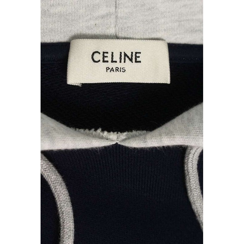 Celine 2 Q Logo Print Layered Pullover Hoodie XS — view 3