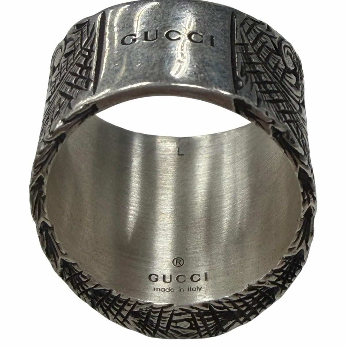 Gucci Arabesque Alphabet Letter Ring Silver-l Weight — view 6