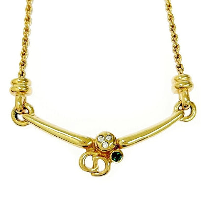 Christian Dior GP Rhinestone CD Logo Necklace Women 304874 Necklace