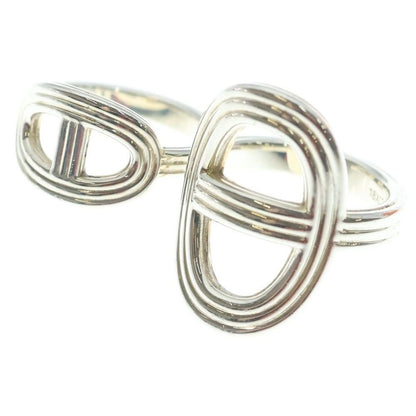 Hermes Chaine D'ancre Double Finger Ring Silver 51