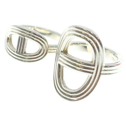 Hermes Chaine D'ancre Double Finger Ring Silver 51