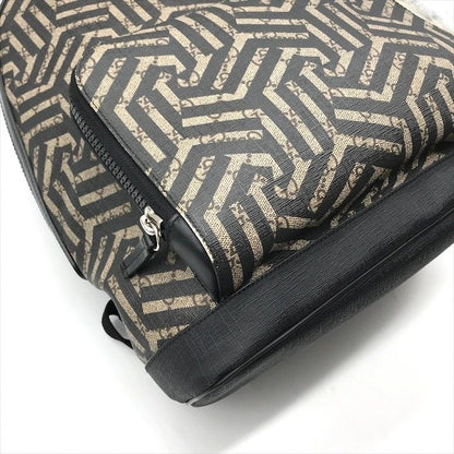 Gucci GG Supreme Ggcarre Backpack Leather Khaki Beige Black