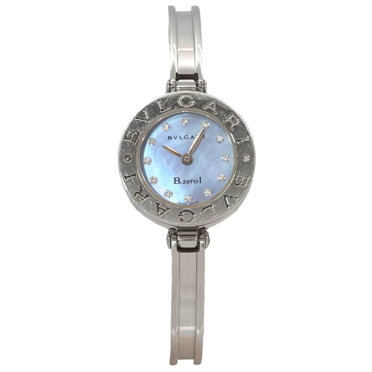 Bvlgari Bangle Watch Diamond Blue Shell Quartz